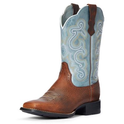 Ariat Quickdraw - Western Laarzen Bruin / LichtBlauw Dames - 17411-862